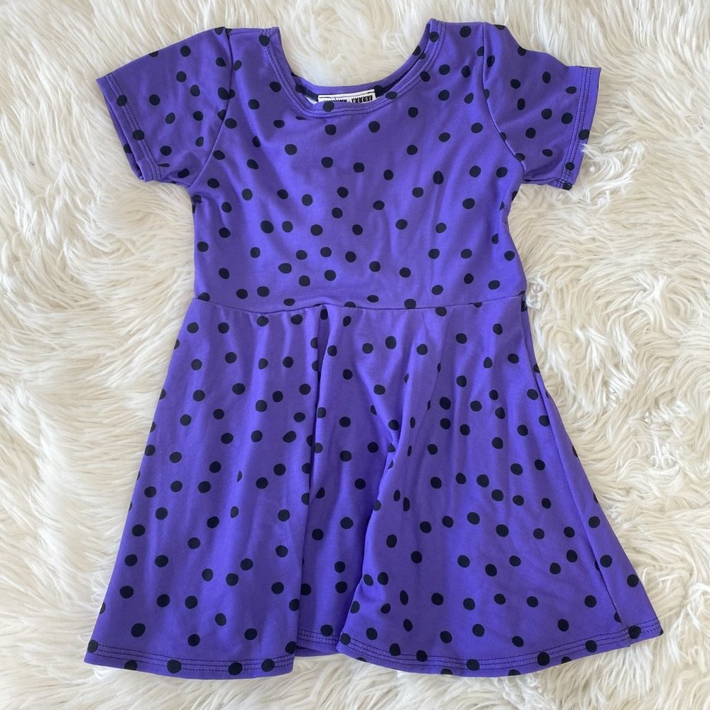 Purple Polka Dot Swing Dress